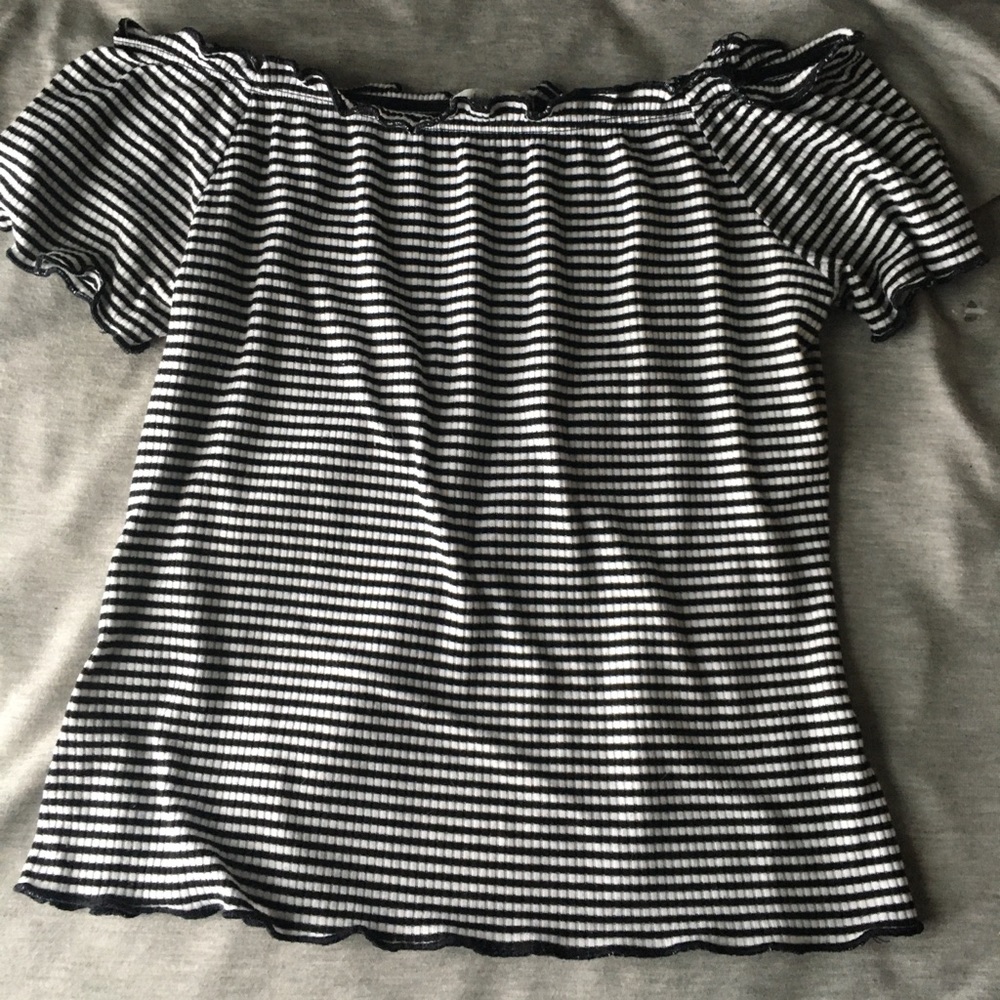 Charlotte Russe Striped Off the Shoulder Top